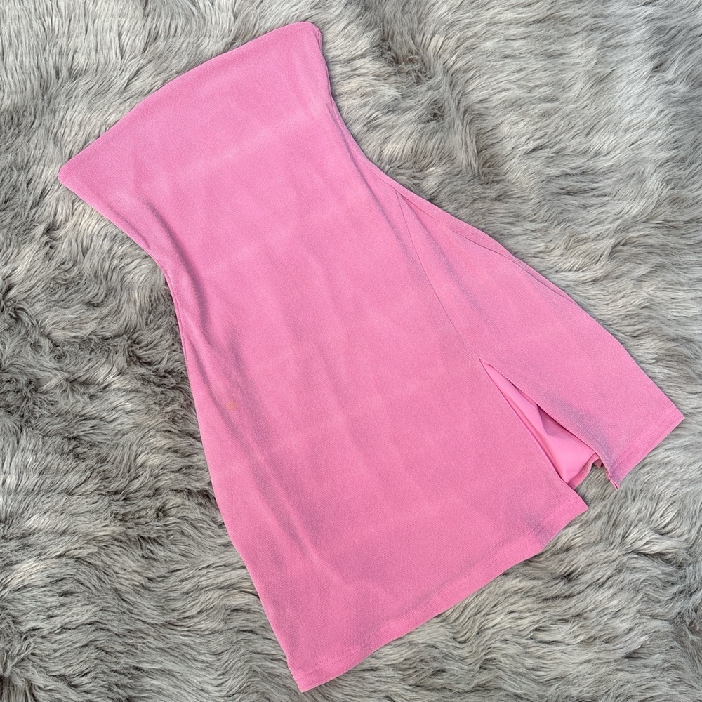Meshki Pink Strapless Mini Dress